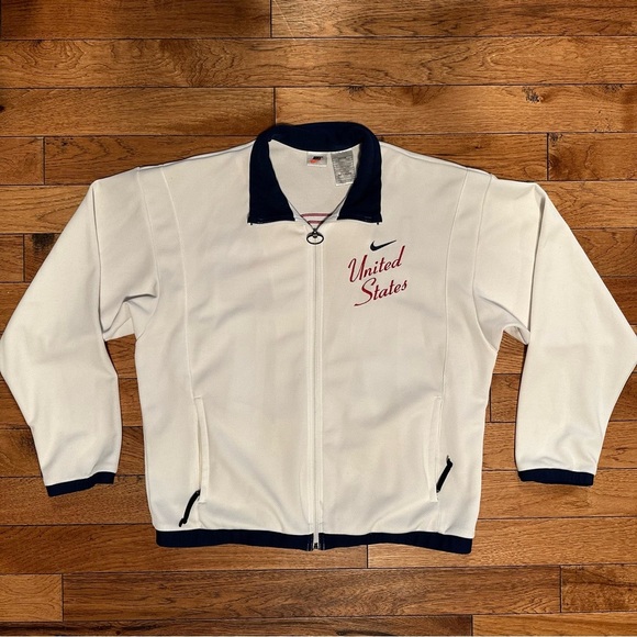 Vintage 90s Nike Jacket Men's Zip USA Olympics 1996 Atlanta Track & Field Large - Picture 2 of 14